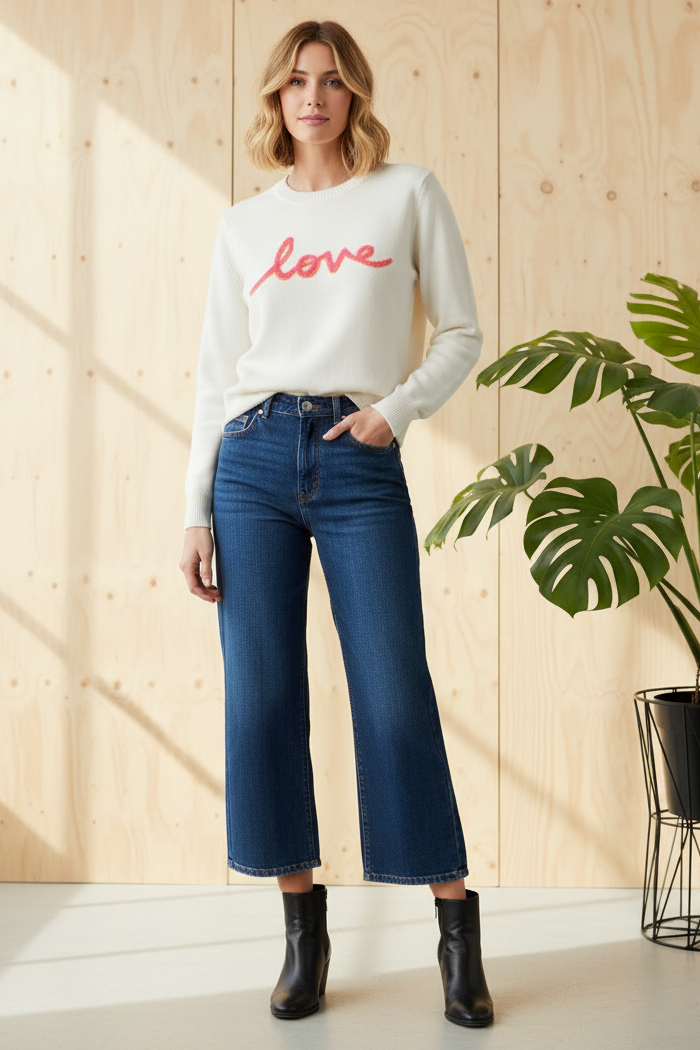 Love Cashmere Blend Jumper | Pink