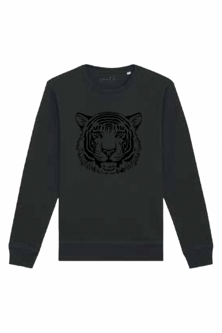 Tiger Organic Sweatshirt | Black x Black