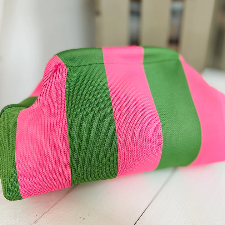 Cloud Stripe Clutch | Pink x Green