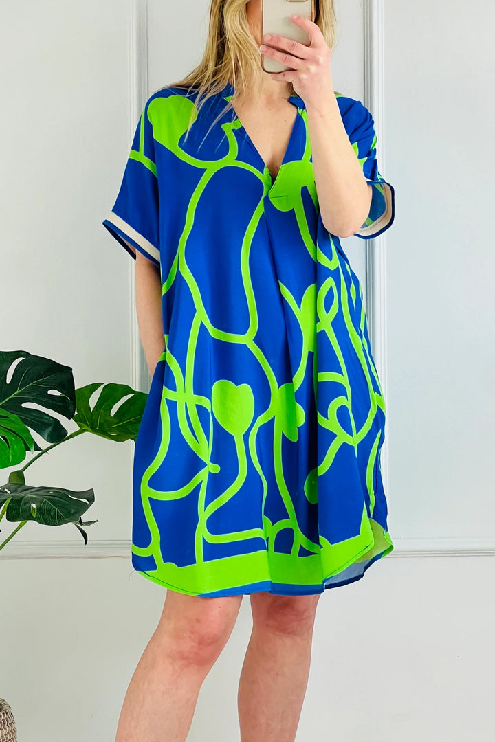 Juni Dress | Santorini Blue x Green