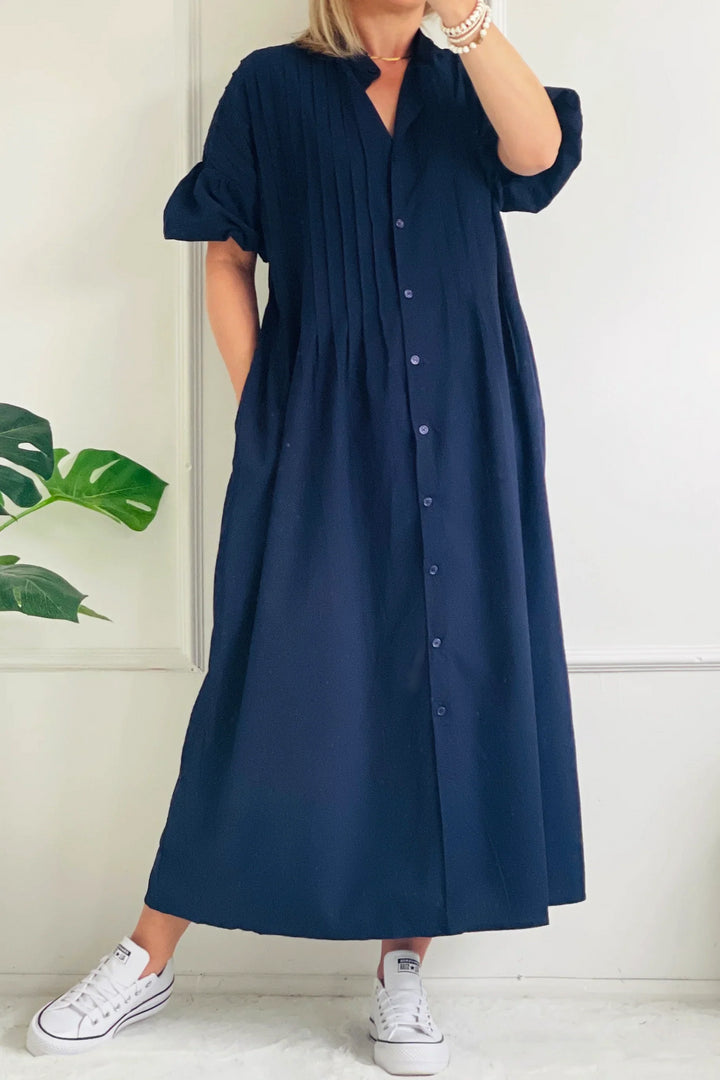 Diana Cotton Shirt Dress | Navy