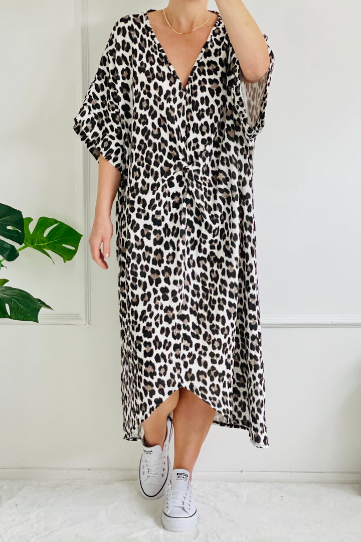 Brittany Knot Dress | Leo Print