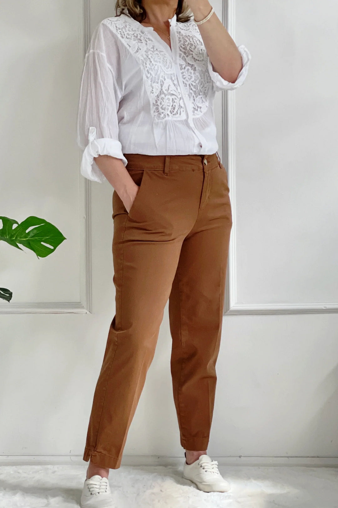 Lydia Chino Trousers | Tobacco