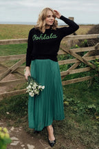 Ooh La La Cashmere Blend Jumper | Black x Green