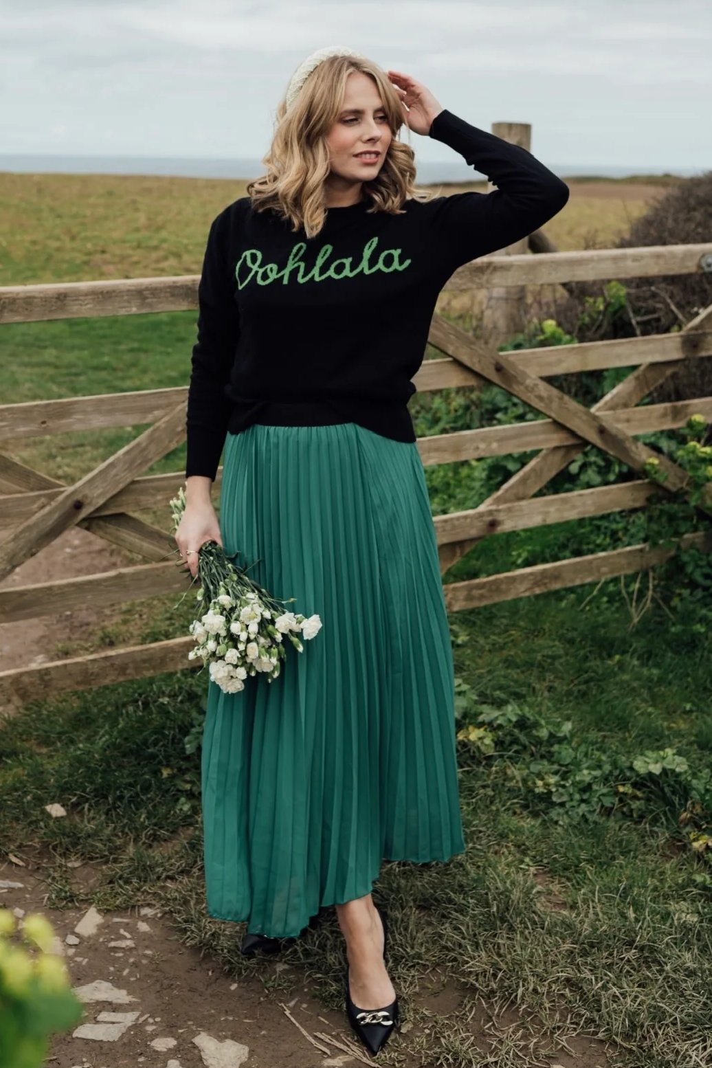 Ooh La La Cashmere Blend Jumper | Black x Green