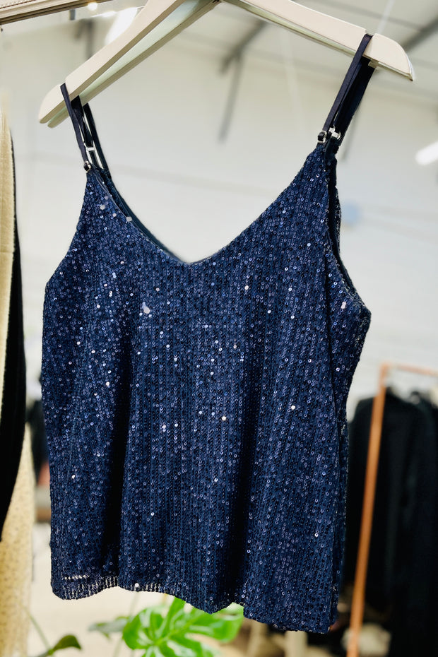 Sequin Cami | Available in Black, Champagne, Navy