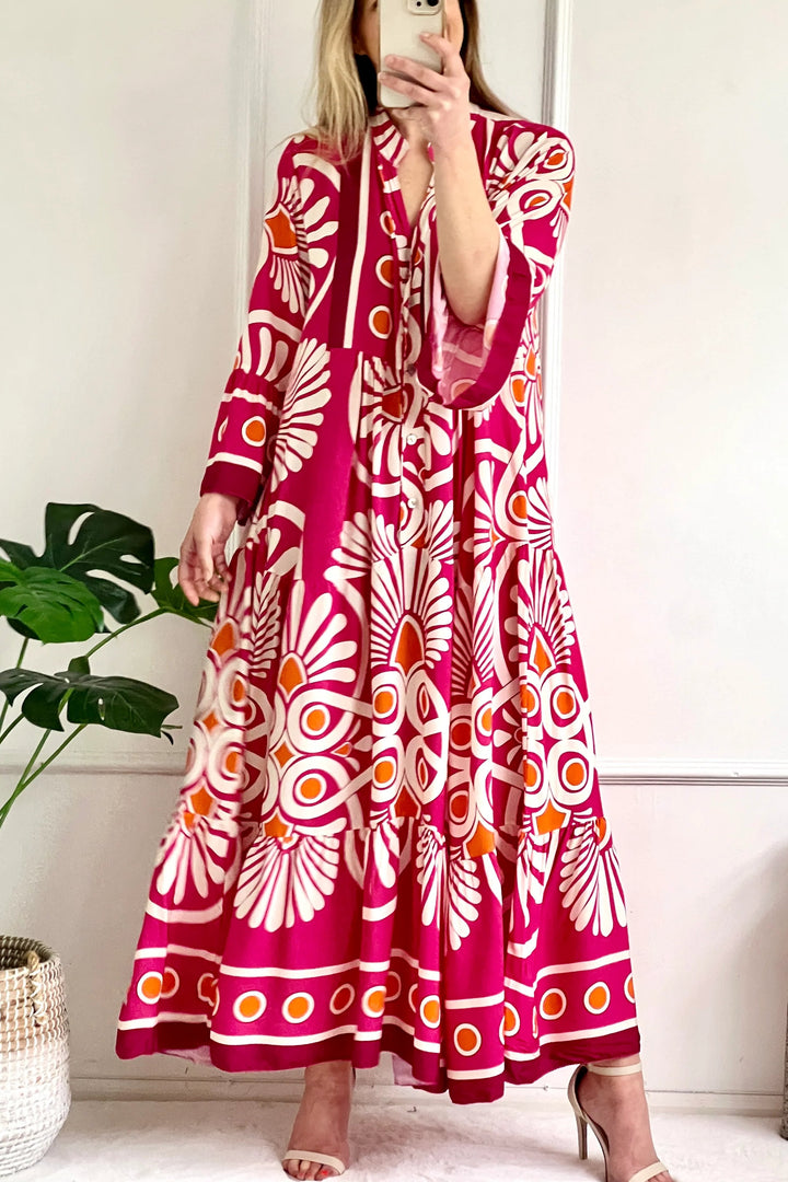 Marissa Maxi Dress | Hot Pink & Orange