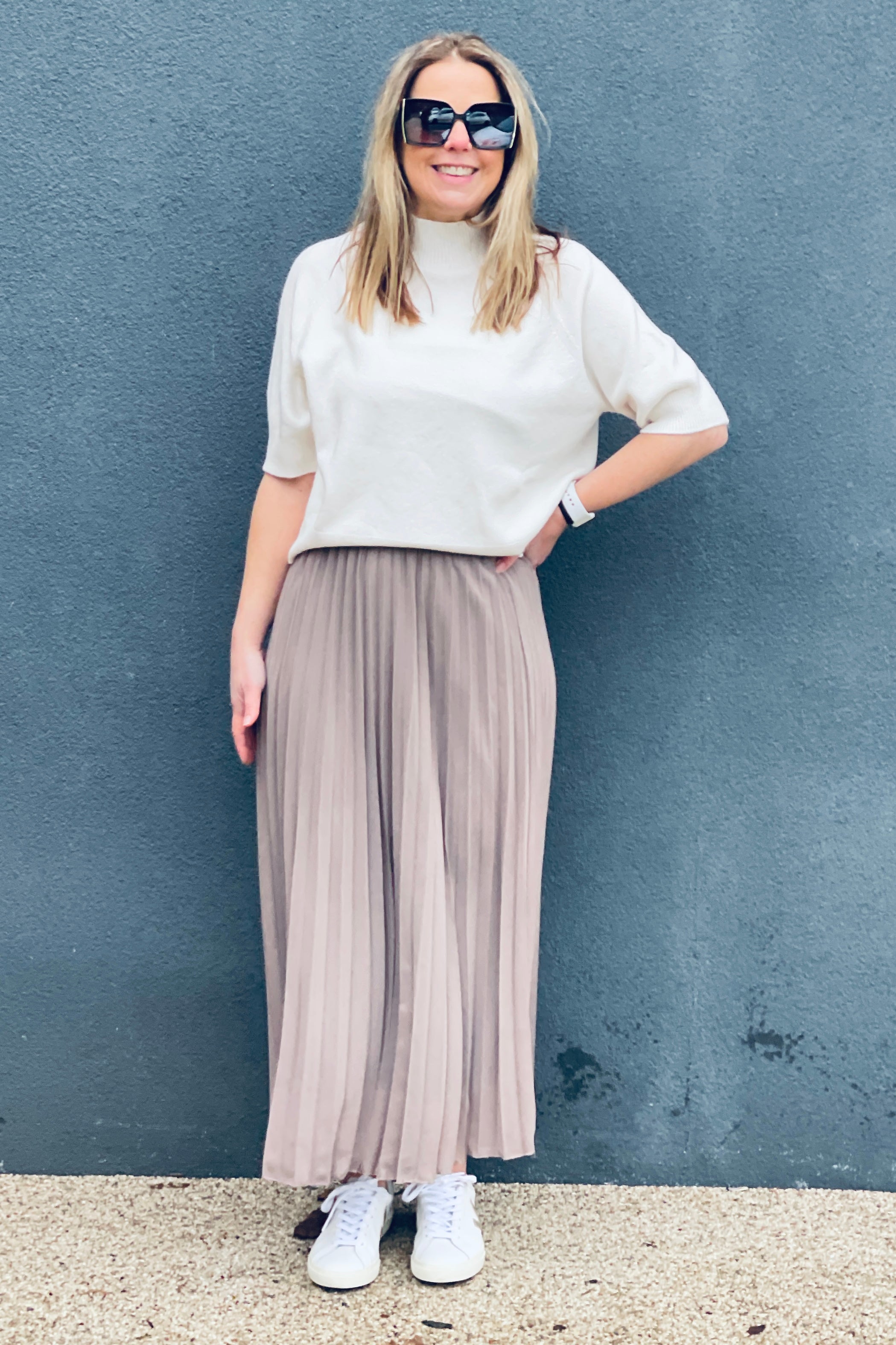 Pleated Maxi Skirt Mocha