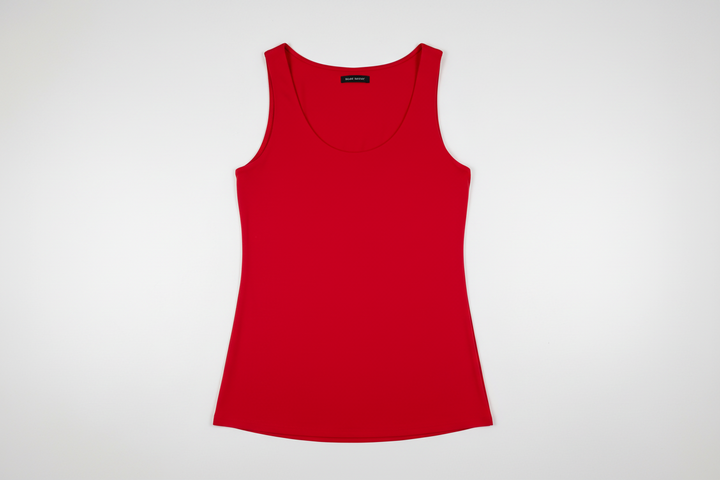 Red tank top on a white background