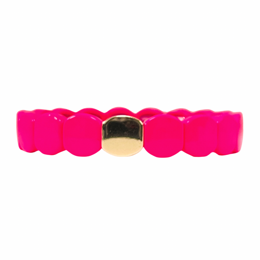 Boho Tile Bracelet | Neon Pink