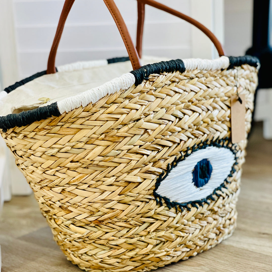 Eye Straw Beach Bag | Colours to choose!