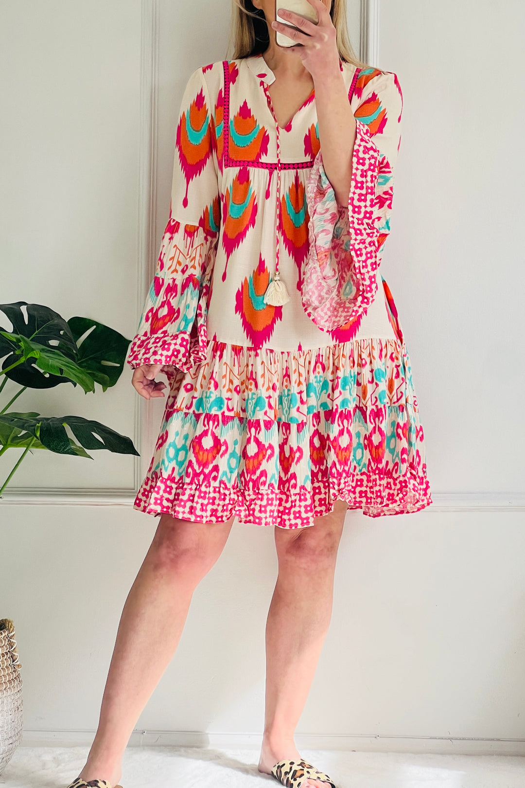 Katie Boho Dress | Pink x Orange