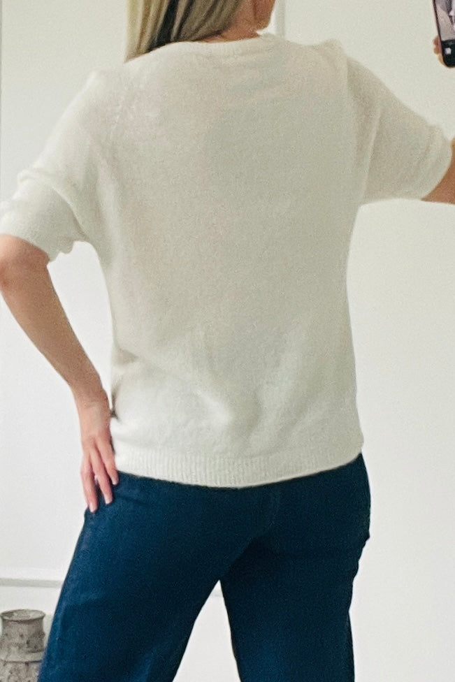 Charlie Alpaca Blend Crew Knit Jumper | Cream