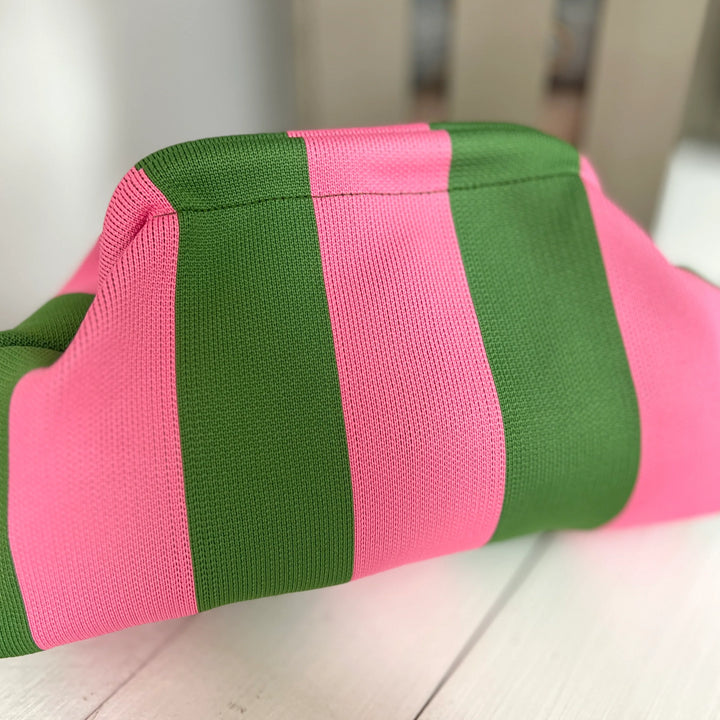 Cloud Stripe Clutch | Pink x Green