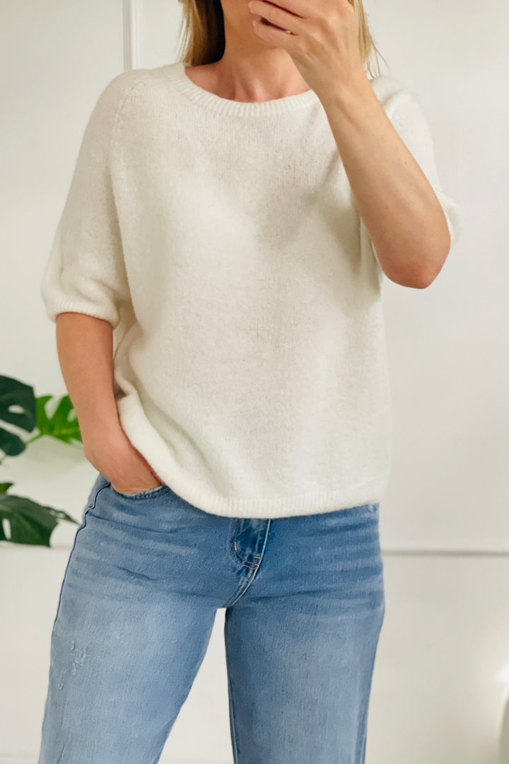 Charlie Alpaca Blend Crew Knit Jumper | Cream