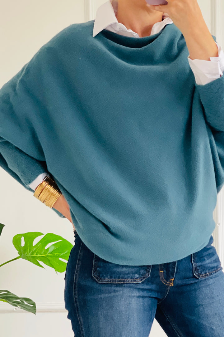 Maisie Asymmetric Jumper | Teal