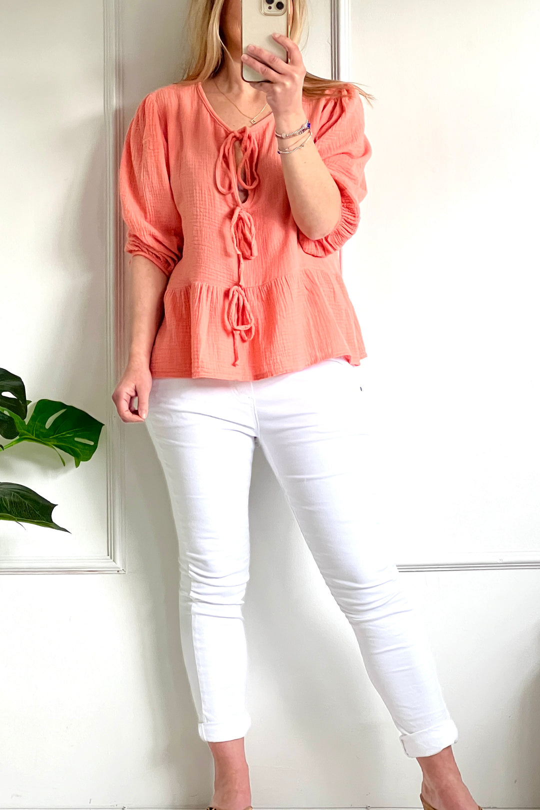 Elsie Cheesecloth Blouse | Coral