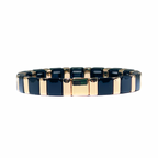 Boho Enamel Tile Bracelet | black and gold