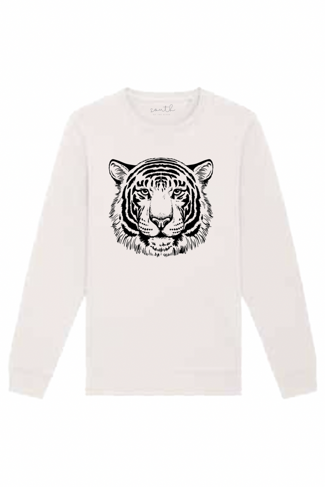 Tiger Organic Sweatshirt | Cream x Black