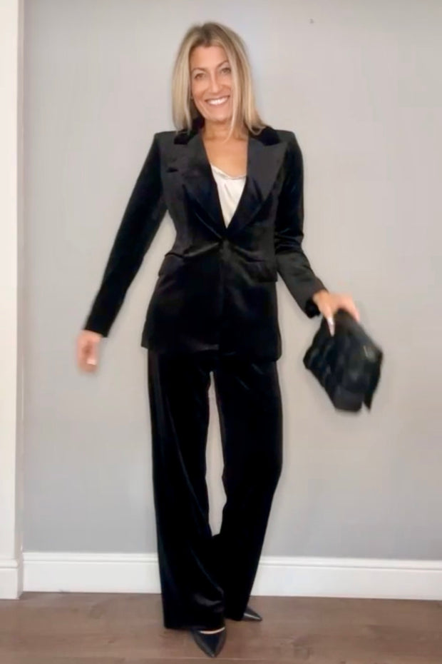 Riley Velvet Trousers | Black