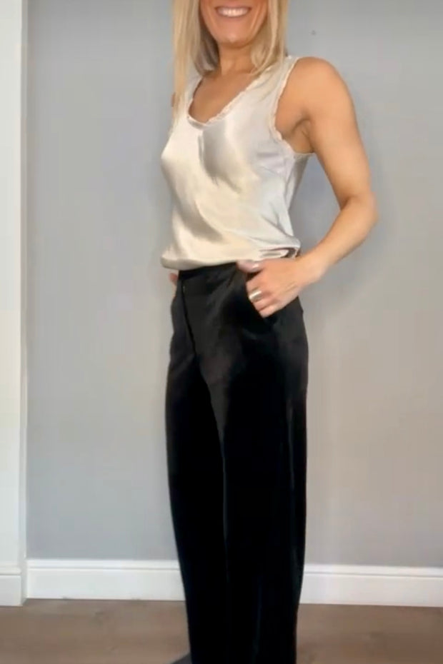 Riley Velvet Trousers | Black