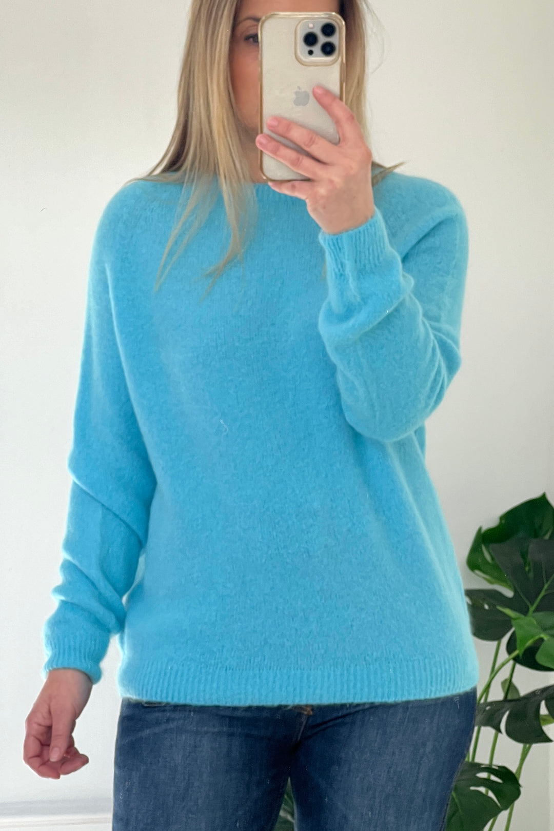 Flossie Crew Knit Jumper| Turquoise