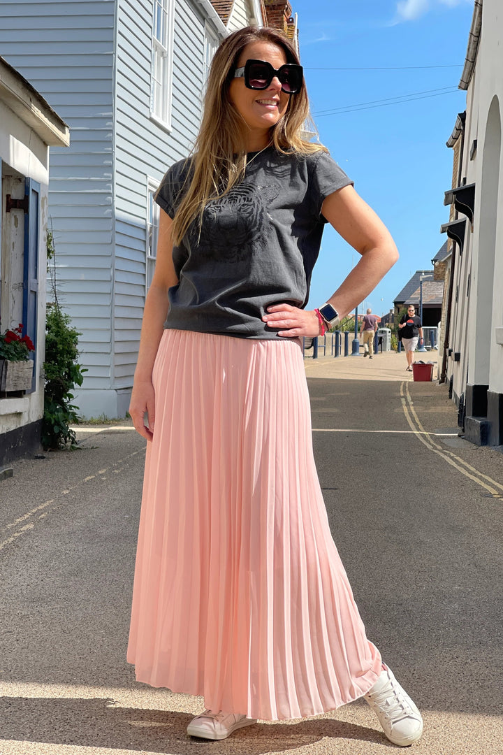 Pleated Maxi Skirt