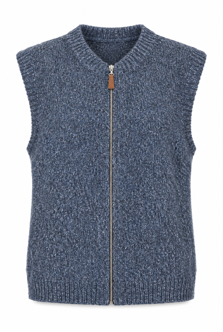 Lila Gilet Waistcoat (rainbow knit)
