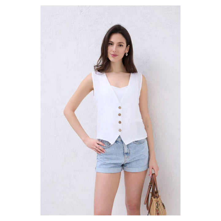 Luna Linen Waistcoat
