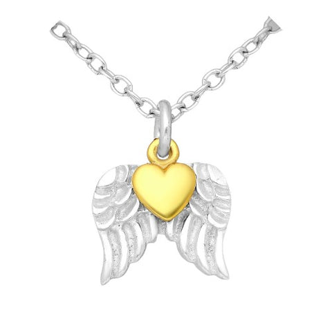 925 Silver Angel Wing Heart Pendant
