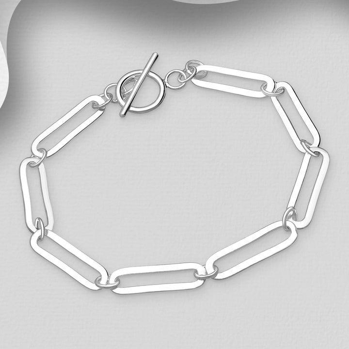 925 Silver Paperclip Bracelet