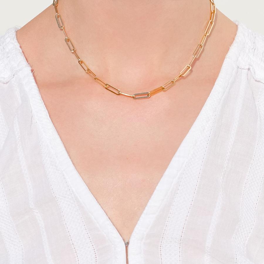 Paperclip Chain Stainless Steel Necklace | Gold