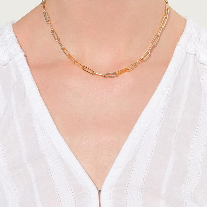 Paperclip Chain Stainless Steel Necklace | Gold