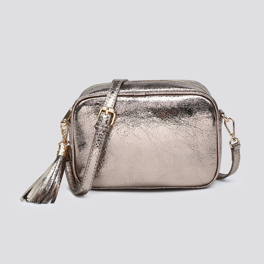 Camera Crossbody Bag | Pewter Crackle