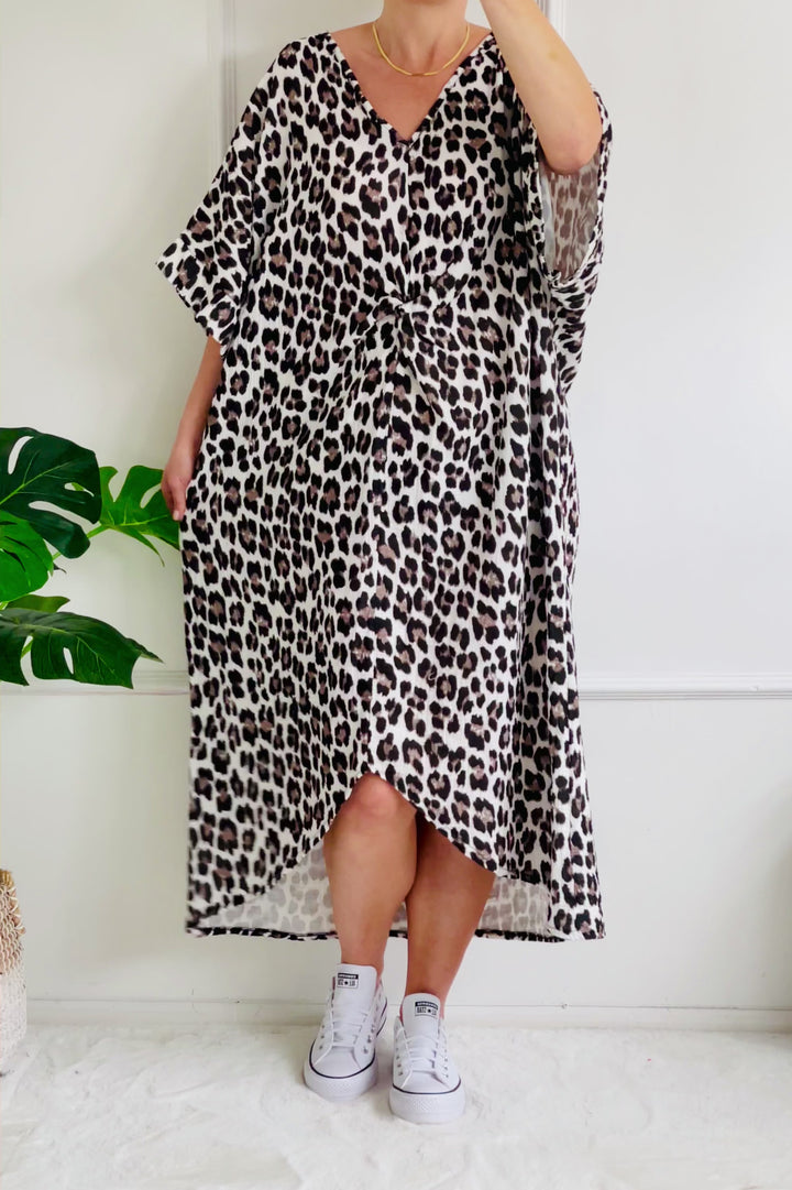 Brittany Knot Dress | Leo Print