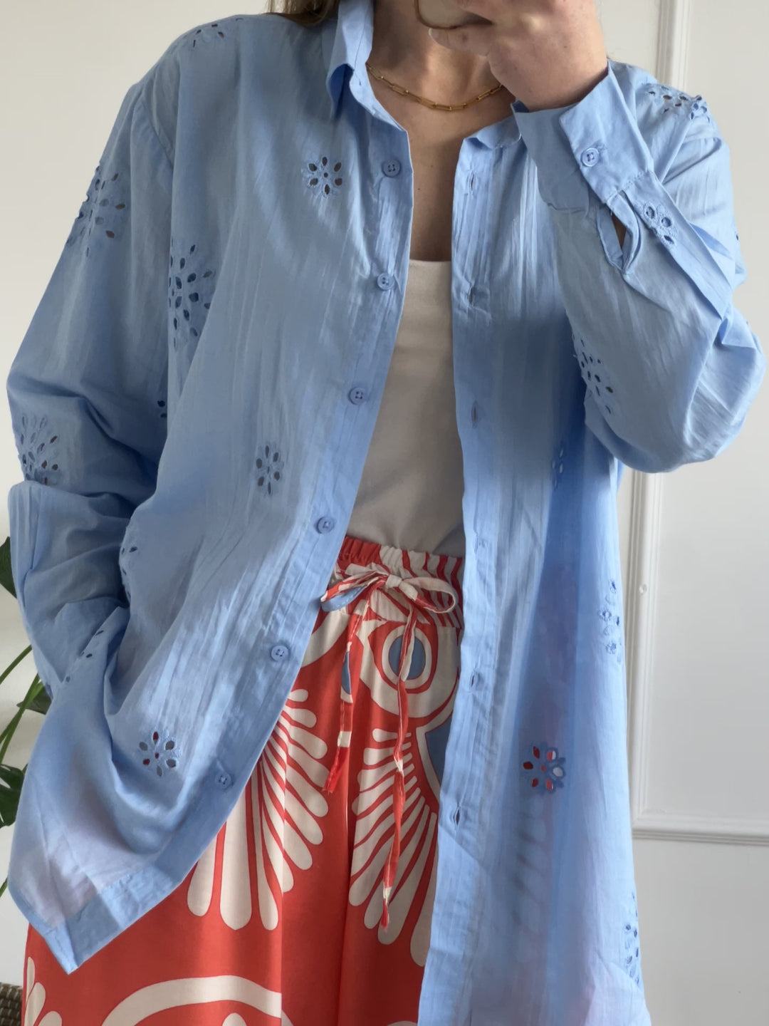 Brodie Oversized Blouse | Sky Blue