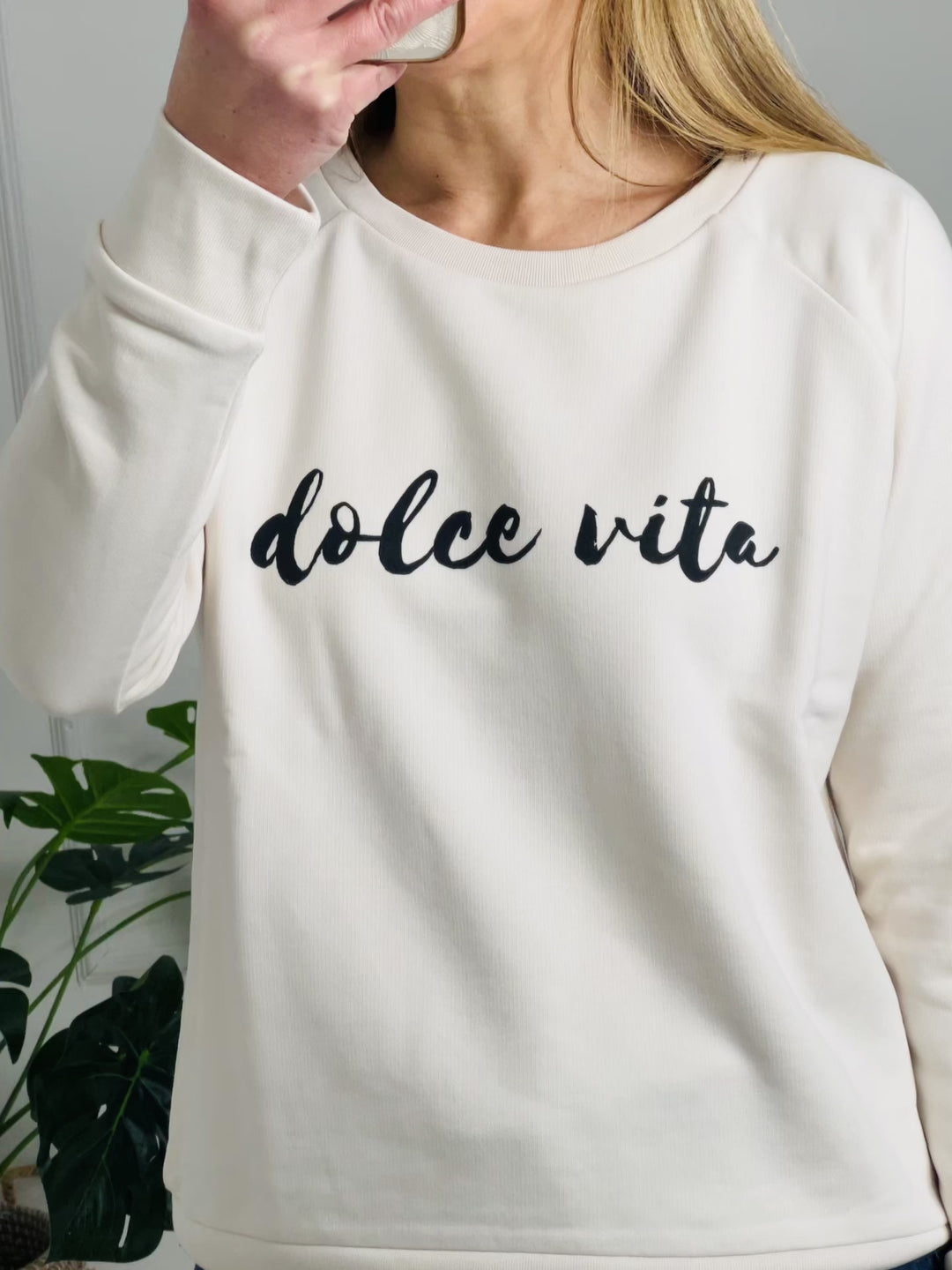 Dolce Vita Organic Sweatshirt | Cream x Black