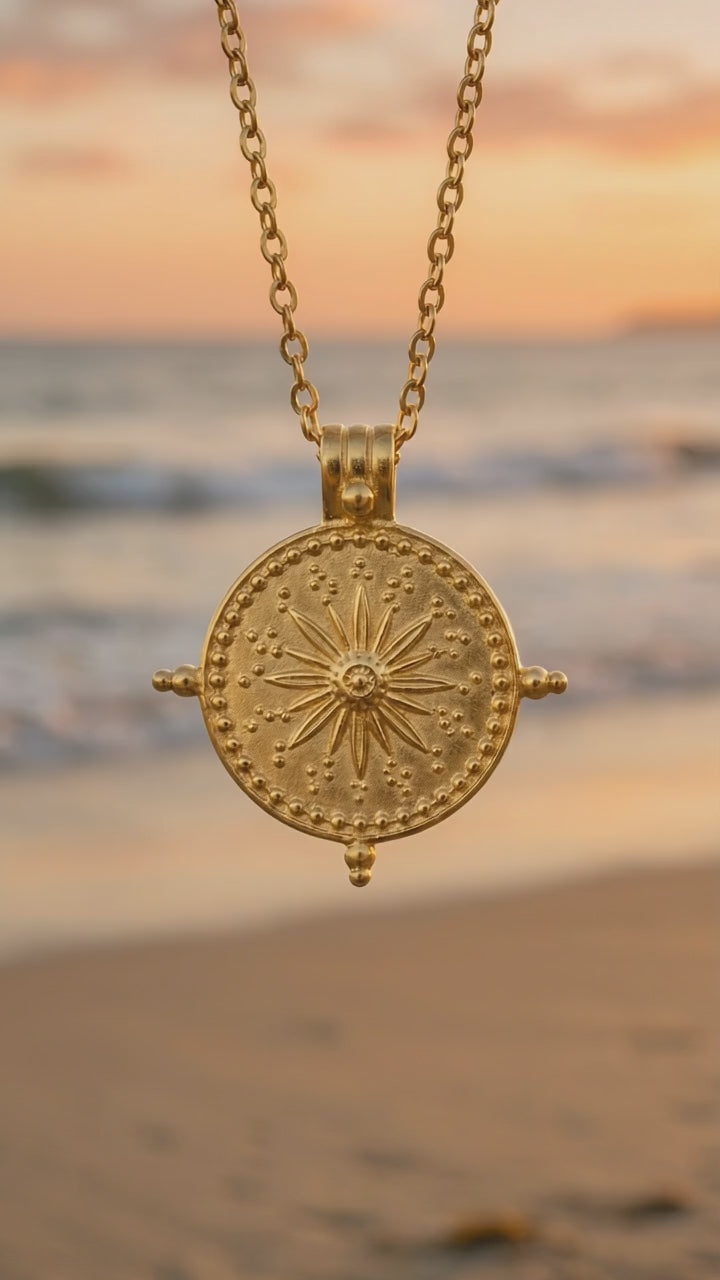 Compass Disc Necklace