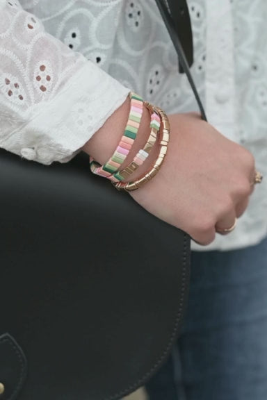 Boho Enamel Tile Bracelet | Pastels x Gold