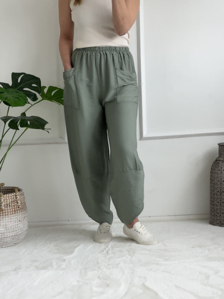 Gabriella Linen Trousers | Khaki
