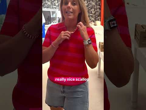 Daia Red and Pink Polo Top