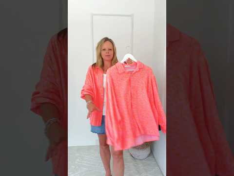 Sian Cotton Oversize Blouse | Coral Leopard