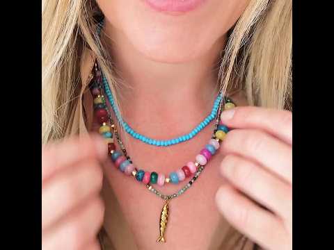 Beaded Boho Stone Necklace
