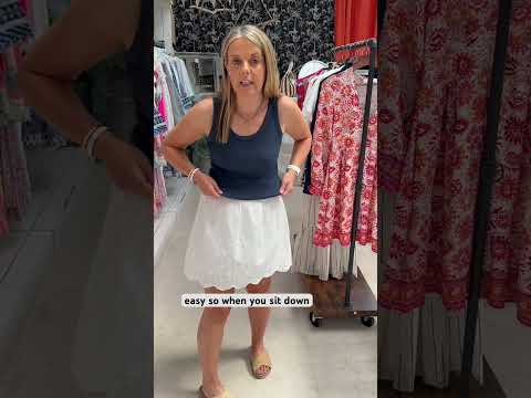 Maddie White Scalloped Embroidered Skort