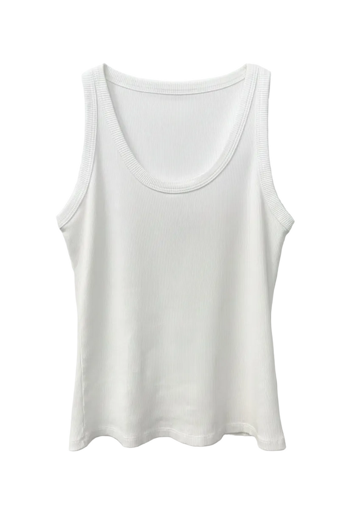 Cara Fine Rib Vest Top (Chocolate, Navy, Cream or Black)