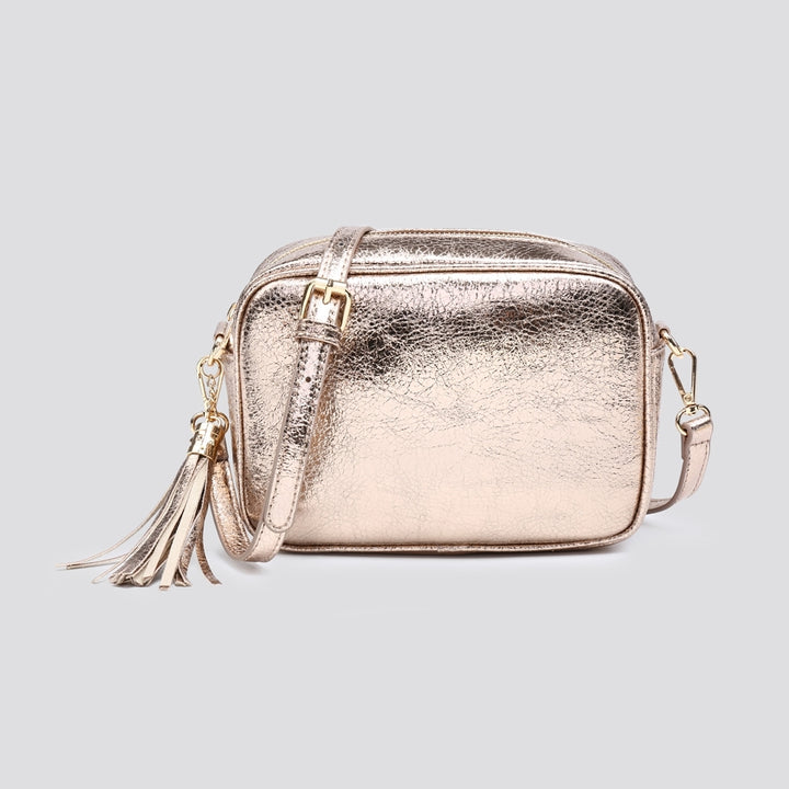 Camera Crossbody Crackle Bag