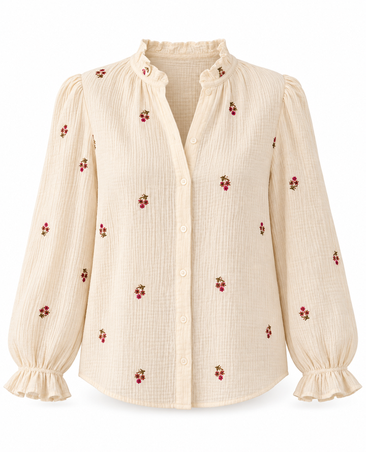 Rowena Embroderied Cheesecloth Blouse