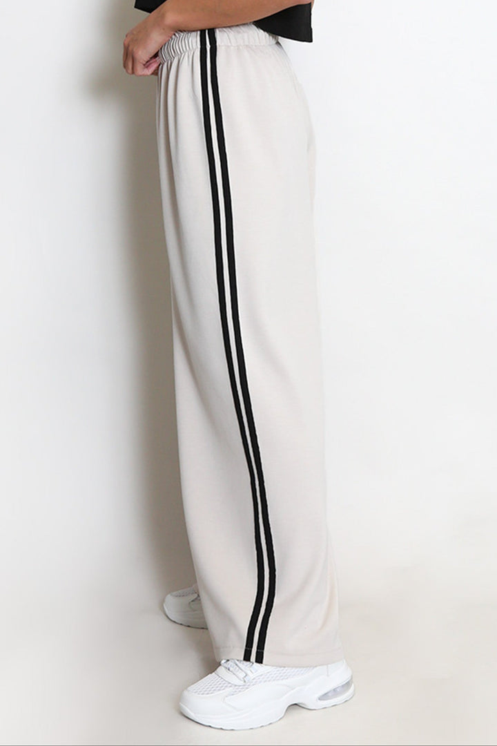 Lynda Sports Wide Leg Trousers with Side Stripe | COLOURS TO CHOOSE