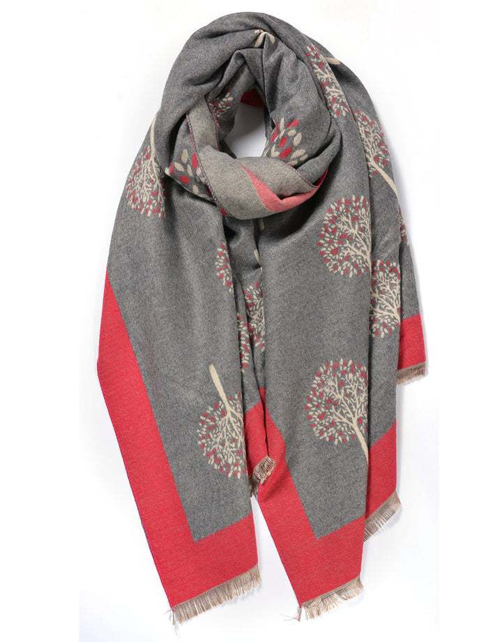 Cashmere Blend Soft Luxury Wrap with Tree Of Life Design