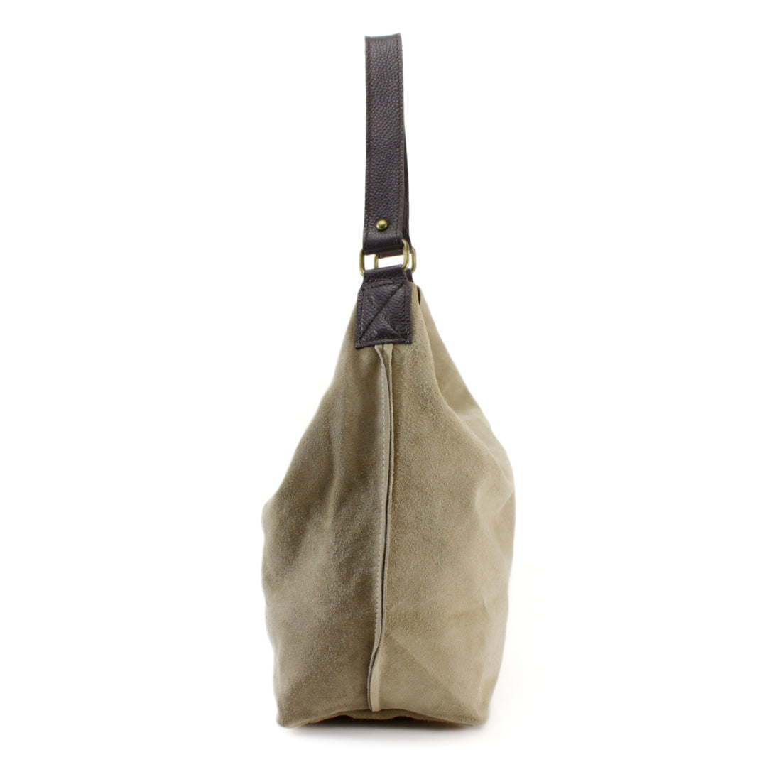 Pisa Beige Suede Bucket Bag